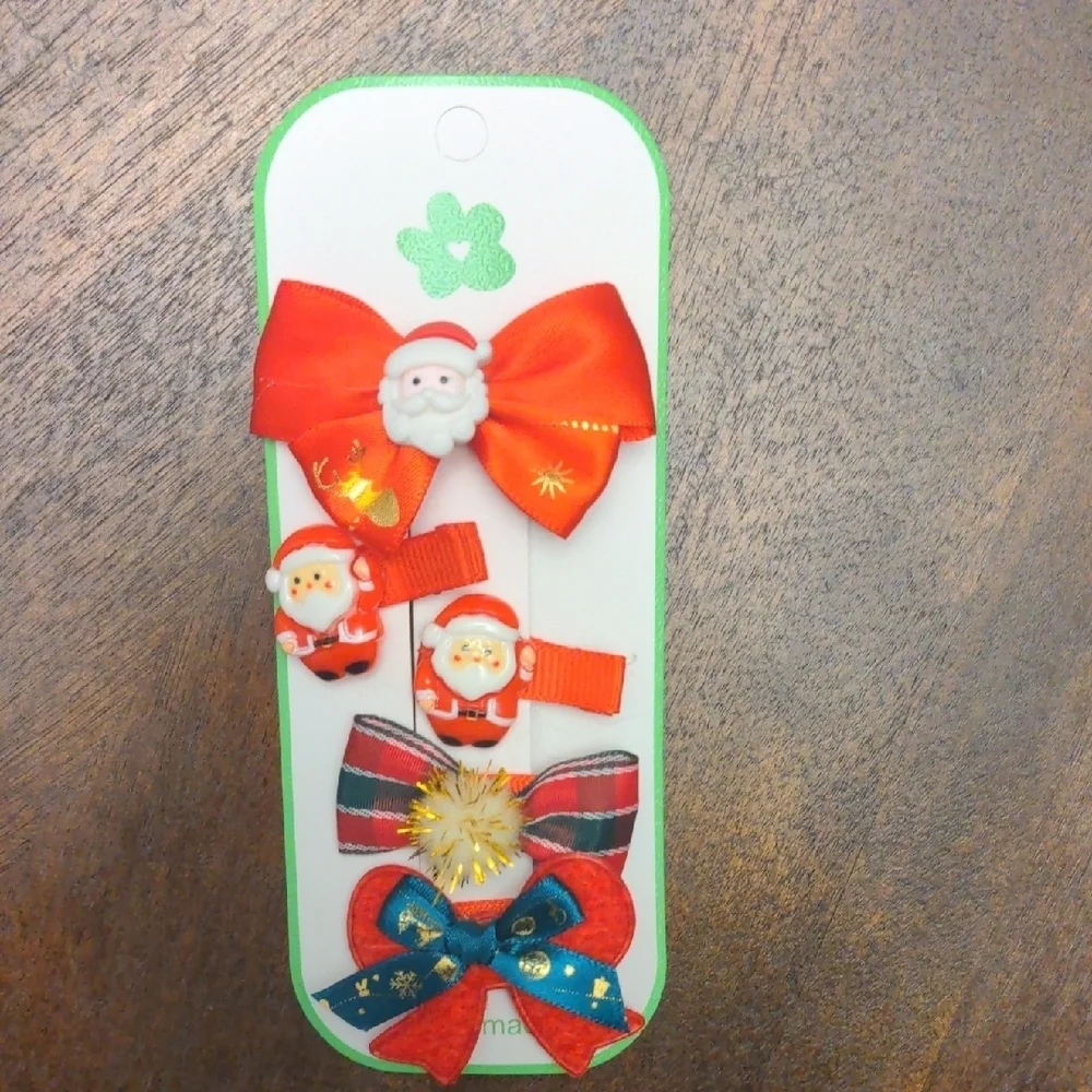 Christmas Santa Hair Clip Set of 5